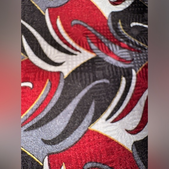 Portico 100% Imported Silk textured Men’s Neck Tie Vintage Black, Cranberry + - Picture 3 of 7